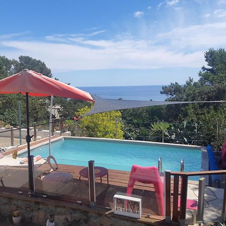 Haut De Villa Au Mont St Clair Vue Exceptionnelle Mer Et Foret Terrasses, Piscine, Petanque, Solarium Prives Σετ Εξωτερικό φωτογραφία