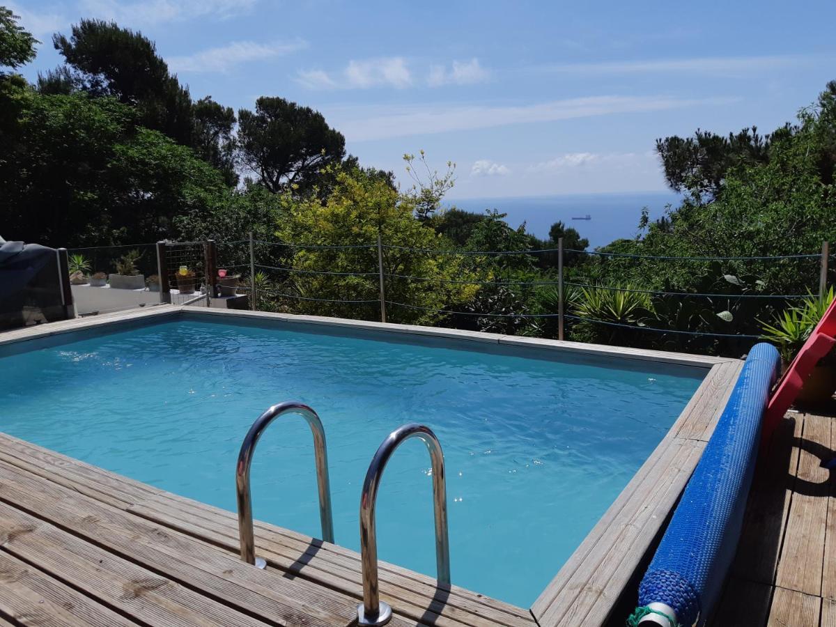Haut De Villa Au Mont St Clair Vue Exceptionnelle Mer Et Foret Terrasses, Piscine, Petanque, Solarium Prives Σετ Εξωτερικό φωτογραφία